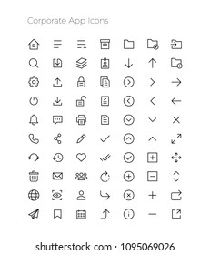 Simple Basic Corporate UI Icons Set - for Mobile & Web Design
