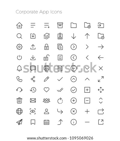 Simple Basic Corporate UI Icons Set - for Mobile & Web Design