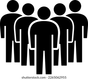 Simple Basic Group of People Communication or Team Work Icon. Vector Image.