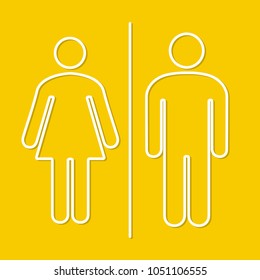 Simple basic icon sign for men's and women's toilets. Vector illustration.