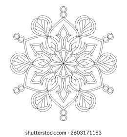 Simple basic mandala coloring book page. Easy Mandala Coloring Book Pages for Adults to Relax, Experiences Give Relief. Resizeable Vector File
