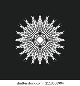 Simple, basic mandala motif icon symbol