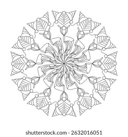Simple and basic mandala template coloring book page. Easy Mandala Coloring Book Pages for Adults to Relax, Experiences Give Relief. Resizeable Vector File