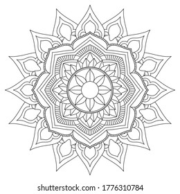 Simple Basic Mandalas Coloring pages Easy for Beginners and all ages with Flowers Floral Doodles