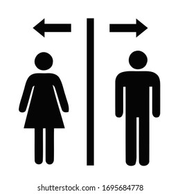 Simple basic sign icon male and female toilet. Vector illustration.