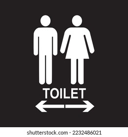 Simple basic sign icon for male and female toilets. Vector illustration.