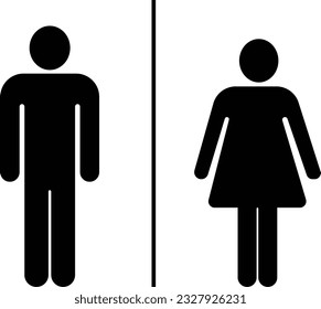 Simple basic sign icon male and female toilet. Vector illustration.