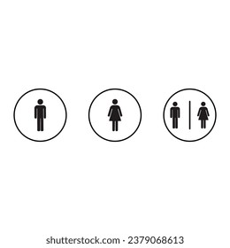 Simple basic sign icon male and female toilet. Vector illustration.