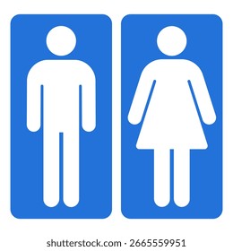 Icono de letrero básico simple para inodoro masculino y femenino. Ilustración vectorial.