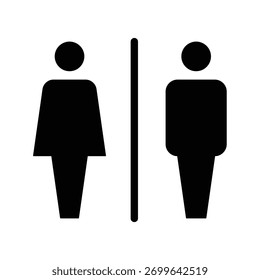 Simple basic sign icon male and female toilet. Vector illustration.