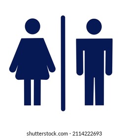 A simple basic sign is a men's and women's toilet icon. Vector illustration.