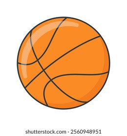 Simple basketball ball vector illustration, basketball ball vector in flat-line art style perfect for sport project needed isolated on a white background