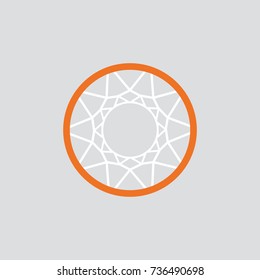 Simple Basketball Basket And Net. Vector