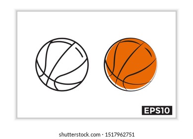 Simple basketball icons and logos