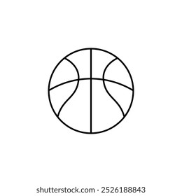Simple basketball line icon isolated on white background