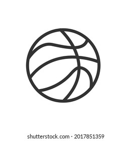 Simple basketball line icon. Premium symbol in stroke style. Design of basketball icon. Vector illustration.