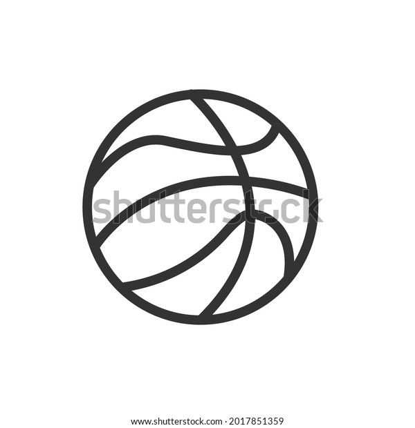 Simple basketball\
line icon. Premium symbol in stroke style. Design of basketball\
icon. Vector\
illustration.