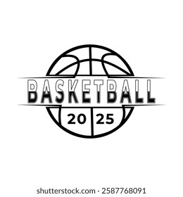 Simple Basketball logo design. Vintage Basketball logo design vector template
