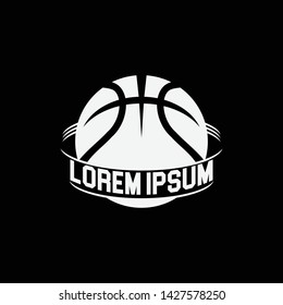 simple basketball round shape vector logo template