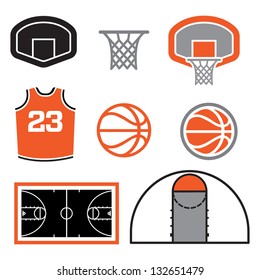 Simple Basketball Vector Elements