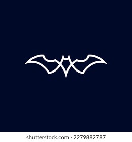 simple Bat line icon logo vector design, modern animal logo pictogram design