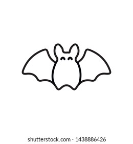 Simple bat line icon. Stroke pictogram. Vector illustration isolated on a white background. Premium quality symbols. Vector sign for mobile app and web sites