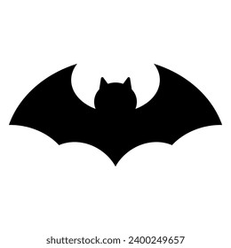 Simple bat silhouette icon. Vector.