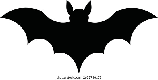 Simple Bat Silhouette Vector Graphic