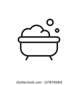 Simple bath line icon. Stroke pictogram. Vector illustration isolated on a white background. Premium quality symbol. Vector sign for mobile app and web sites.
