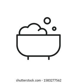Simple bath line icon. Stroke pictogram. Vector illustration isolated on a white background. Premium quality symbol. Vector sign for mobile app and web sites.