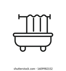 Simple bath line icon. Stroke pictogram. Vector illustration isolated on a white background. Premium quality symbol. Vector sign for mobile app and web sites.