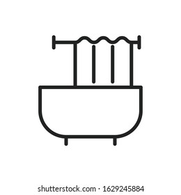 Simple bath line icon. Stroke pictogram. Vector illustration isolated on a white background. Premium quality symbol. Vector sign for mobile app and web sites.