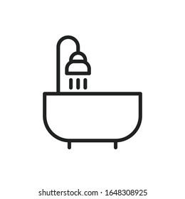 Icono de línea de baño simple. Pictograma de trazo. Ilustración vectorial aislada en un fondo blanco. Símbolo de calidad superior. Signo de vector para aplicaciones móviles y sitios web.