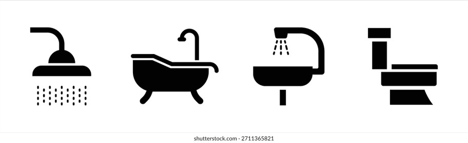 ilustração vetor ícone banheiro simples