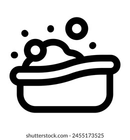 Icono de la bañera simple. El ícono se puede usar para Sitios web, Plantillas impresas, Plantillas de presentación, ilustraciones, etc