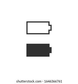 Einfaches schwarz-weißes Akkusymbol, das gut für die Telefonschnittstelle geeignet ist. Stockillustration für Vektorillustrationen einzeln auf weißem Hintergrund.
