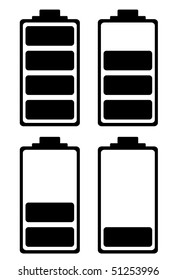 Simple battery black and white icon ideal for phone interface