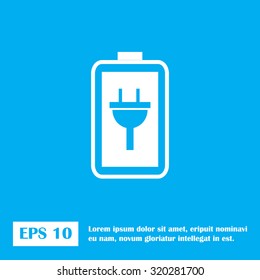 Simple battery icon. Battery charge icon.