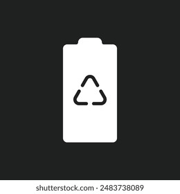 Icono de batería simple sobre fondo negro.