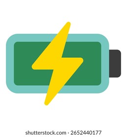 Icône de batterie simple avec une forme rectangulaire et niveau de charge Pour le web, l'application, l'infographie, etc