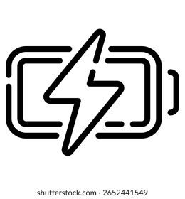 Icône de batterie simple avec une forme rectangulaire et niveau de charge Pour le web, l'application, l'infographie, etc