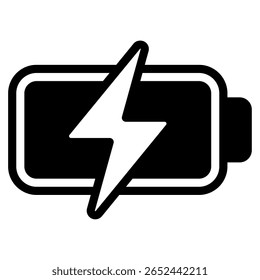 Icône de batterie simple avec une forme rectangulaire et niveau de charge Pour le web, l'application, l'infographie, etc