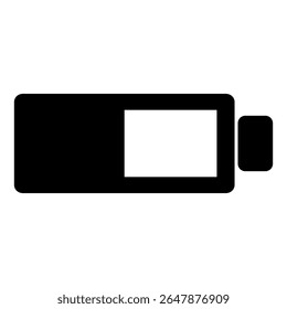 Simple battery icon vector highlights electricity storage, renewable power and modern eco energy concept.