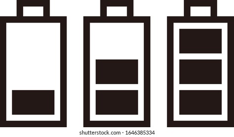 Simple battery level icons illustration material.