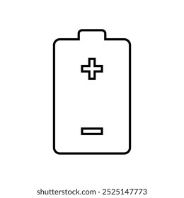 Icono de línea de batería simple aislado sobre fondo blanco