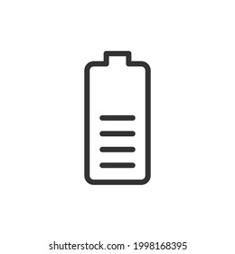Icono simple de la línea de la batería. Símbolo premium con estilo de trazo. Diseño del icono de la batería. Ilustración vectorial.
