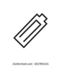 Icono simple de la línea de la batería. Símbolo premium con estilo de trazo. Diseño del icono de la batería. Ilustración vectorial.