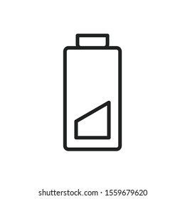 Simple battery line icon. Stroke pictogram. Vector illustration isolated on a white background. Premium quality symbol. Vector sign for mobile app and web sites.