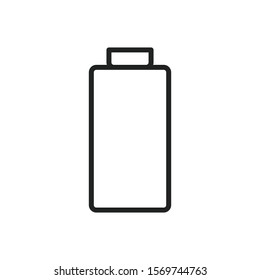 Simple battery line icon. Stroke pictogram. Vector illustration isolated on a white background. Premium quality symbol. Vector sign for mobile app and web sites.