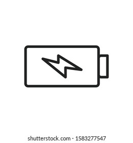Simple battery line icon. Stroke pictogram. Vector illustration isolated on a white background. Premium quality symbol. Vector sign for mobile app and web sites.